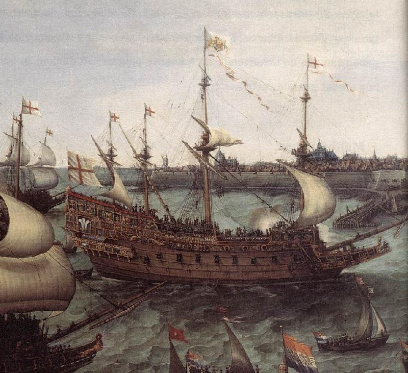 VROOM, Hendrick Cornelisz. The Arrival at Vlissingen of the Elector Palatinate Frederick V (detail) ar oil painting picture